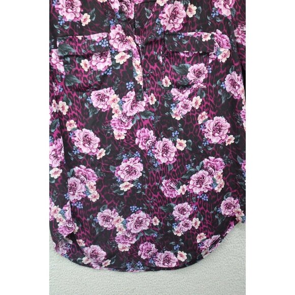 Torrid Harper Floral 3/4 Puff Sleeve Tunic-Size 00 M/L (10)-Pockets - Picture 2 of 13